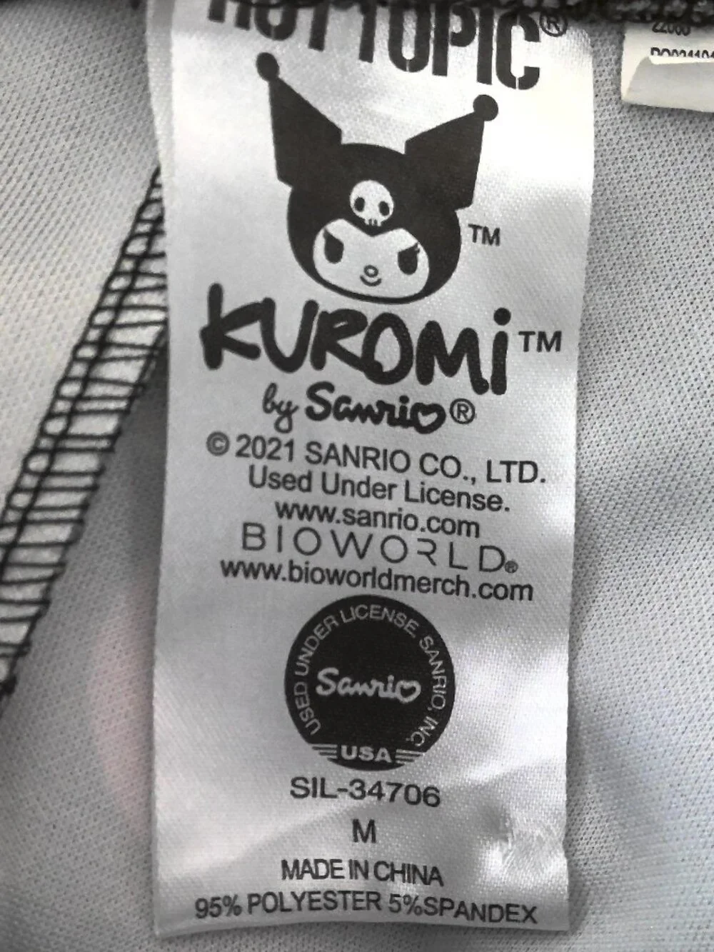 Hot Topic Sanrio Kuromi Suspender Skirt Black Pink & White Strappy Adjustable M